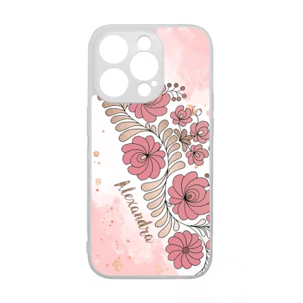 Kérd a neveddel - RoseGold Matyó magyar mintás hungarian folk iPhone 14 Pro Magsafe tok