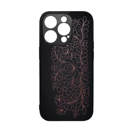 Elegáns Matyó - Rosegold magyar mintás hungarian folk iPhone 14 Pro tok