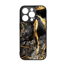 Luxury Golden Black marvanyos marvany mintas iPhone 14 Pro tok