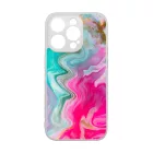 Pink gold Mixed Inks arany mintas marvanyos iPhone 14 Pro Magsafe tok