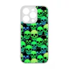 Green Skulls - Halloween iPhone 14 Pro Magsafe tok