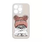 Cuki sapkás cica iPhone 14 Pro tok