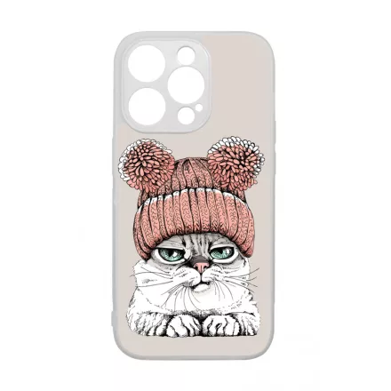 Cuki sapkás cica iPhone 14 Pro Magsafe tok