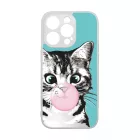 Bubble Cat - cica mintás iPhone 14 Pro tok