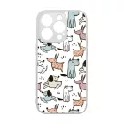 Tündéri rajzolt kutya mintás iPhone 14 Pro tok