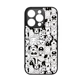 Aranyos kutya mintás iPhone 14 Pro tok