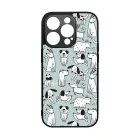 Türkiz aranyos rajzolt kutya mintás iPhone 14 Pro Magsafe tok