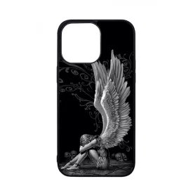 angyal angyalos fekete bukott iPhone 14 Pro Max tok