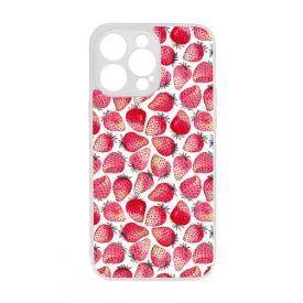 Strawberry BOOM - Eper mintás iPhone 14 Pro Max tok