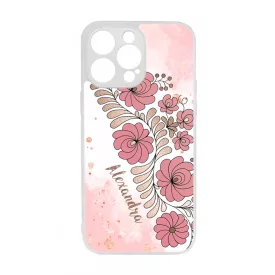 Kérd a neveddel - RoseGold Matyó magyar mintás hungarian folk iPhone 14 Pro Max tok