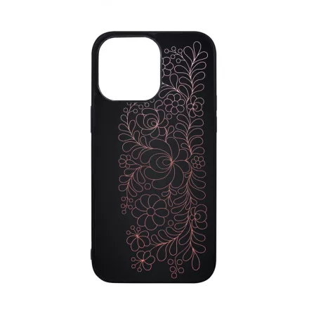 Elegáns Matyó - Rosegold magyar mintás hungarian folk iPhone 14 Pro Max Magsafe tok