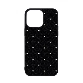 Elegáns szívecskés - BLACK - szives csajos  iPhone 14 Pro Max tok