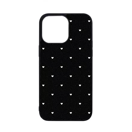 Elegáns szívecskés - BLACK - szives csajos  iPhone 14 Pro Max Magsafe tok