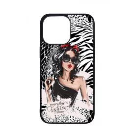 Fashion Show Girl Wild Beauty Csajos Allat mintas iPhone 14 Pro Max tok