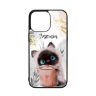 Kávézós cicus - Téli mintás iPhone 14 Pro Max tok
