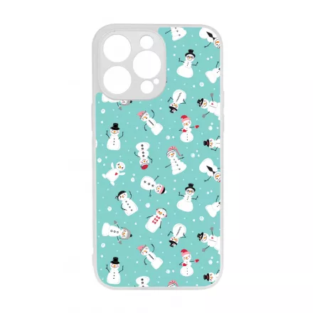 Cuki hóember mintás - Téli mintás iPhone 14 Pro Max tok