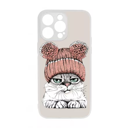 Cuki sapkás cica iPhone 14 Pro Max Magsafe tok
