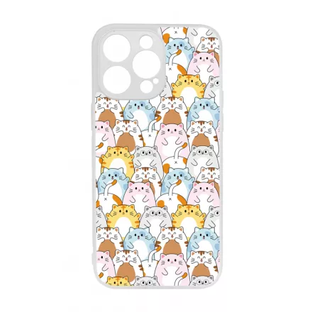 Tündéri Kawaii cica mintás iPhone 14 Pro Max Magsafe tok