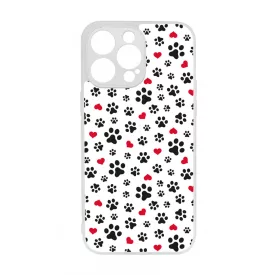 Szívecskés kutya mancs mintás iPhone 14 Pro Max tok
