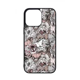 Csodaszép szürke vintage lovas mintás iPhone 14 Pro Max tok