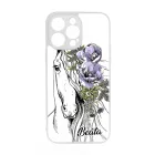 Rajzolt virágos lovas iPhone 14 Pro Max Magsafe tok