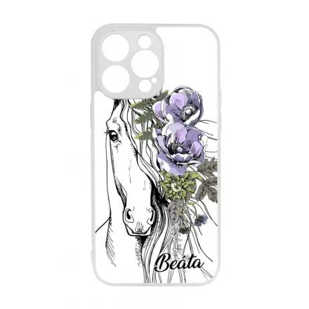 Rajzolt virágos lovas iPhone 14 Pro Max Magsafe tok