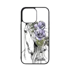 Rajzolt virágos lovas iPhone 14 Pro Max Magsafe tok