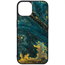 Luxury Blue Aranylo marvany iPhone 15 tok