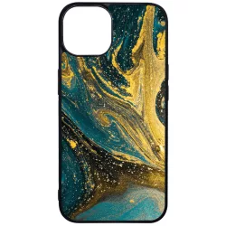 Golden Blue marvanyos marvany mintas iPhone 15 tok