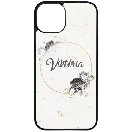 marble marvany mintas Rozsa viragos iPhone 17 MagSafe tok