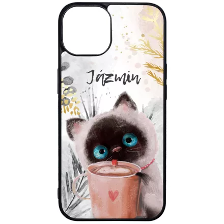 Kávézós cicus - Téli mintás iPhone 17 MagSafe tok