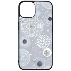 Gyönyörűséges Ezüstös téli mintás iPhone 15 tok