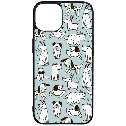 Türkiz aranyos rajzolt kutya mintás iPhone 16 MagSafe tok