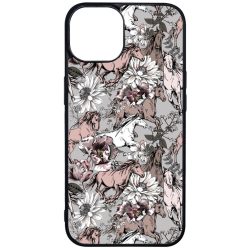 Csodaszép szürke vintage lovas mintás iPhone 15 tok