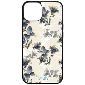 Kék és arany tavaszi virágzás Art iPhone 16 MagSafe tok