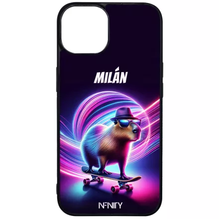Névvel kérhető - Retro deszkás capybara iPhone 17 MagSafe tok