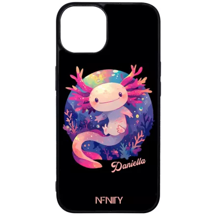 Névvel kérhető - Cuki pink kawaii Axolotl iPhone 16 MagSafe tok
