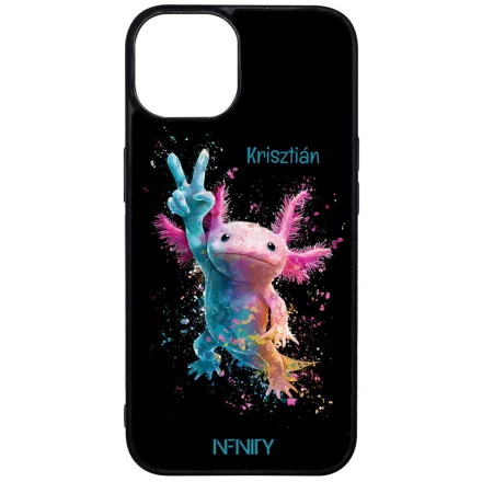 Névvel kérhető - Színes Splash Axolotl iPhone 16 MagSafe tok