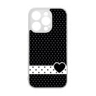 szerelem love szivecskés fekete fehér pöttyös iPhone 15 Pro tok