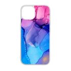 Blue Pink Gradient Ink kek rozsaszin marvanyos iPhone 15 Pro tok