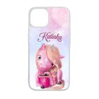 Unikornis és kávé - Téli mintás iPhone 15 Pro tok