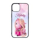 Unikornis és kávé - Téli mintás iPhone 15 Pro tok