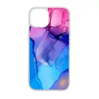 Blue Pink Gradient Ink kek rozsaszin marvanyos iPhone 15 Pro Max Magsafe tok