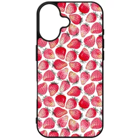 Strawberry BOOM - Eper mintás iPhone 16 tok