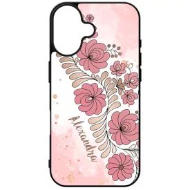 Kérd a neveddel - RoseGold Matyó magyar mintás hungarian folk iPhone 16 tok