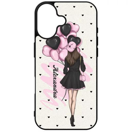 Kérd a Neveddel - Ballon Girl - Pink szerelem valentin napi iPhone 16 tok