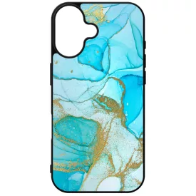 Ocean Blue Gold marvanyos marvany mintas iPhone 16 tok