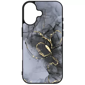 Golden Black marvanyos marvany mintas hatás iPhone 16 tok