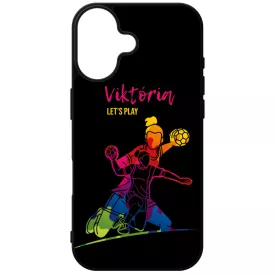 Kerd a Neveddel FOR HER kezilabda mintas iPhone 16 tok