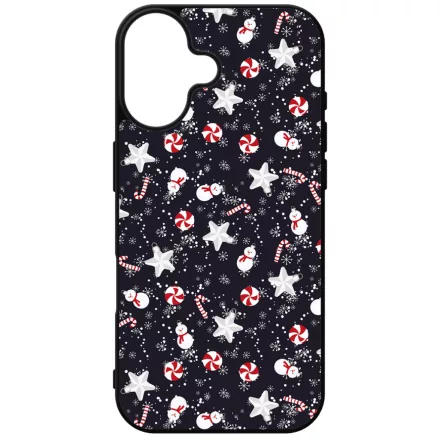 Cuki karácsonyi díszek mintás iPhone 16 tok